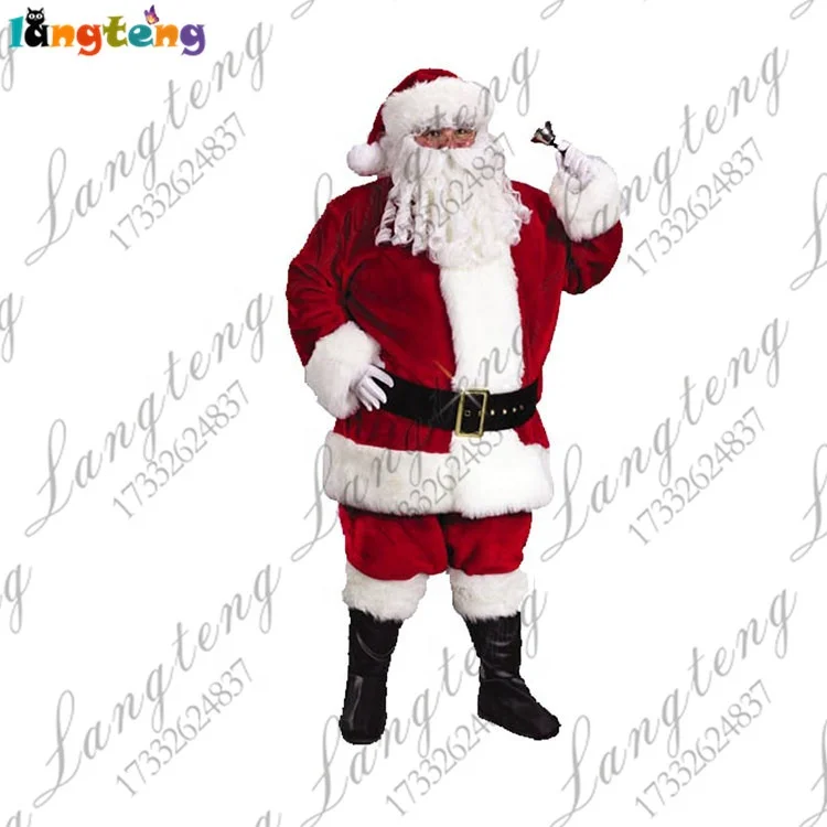 N256 Cartoon Cosplay Party Father Christmas Santa Claus Fancy Dress Mascot Costumes