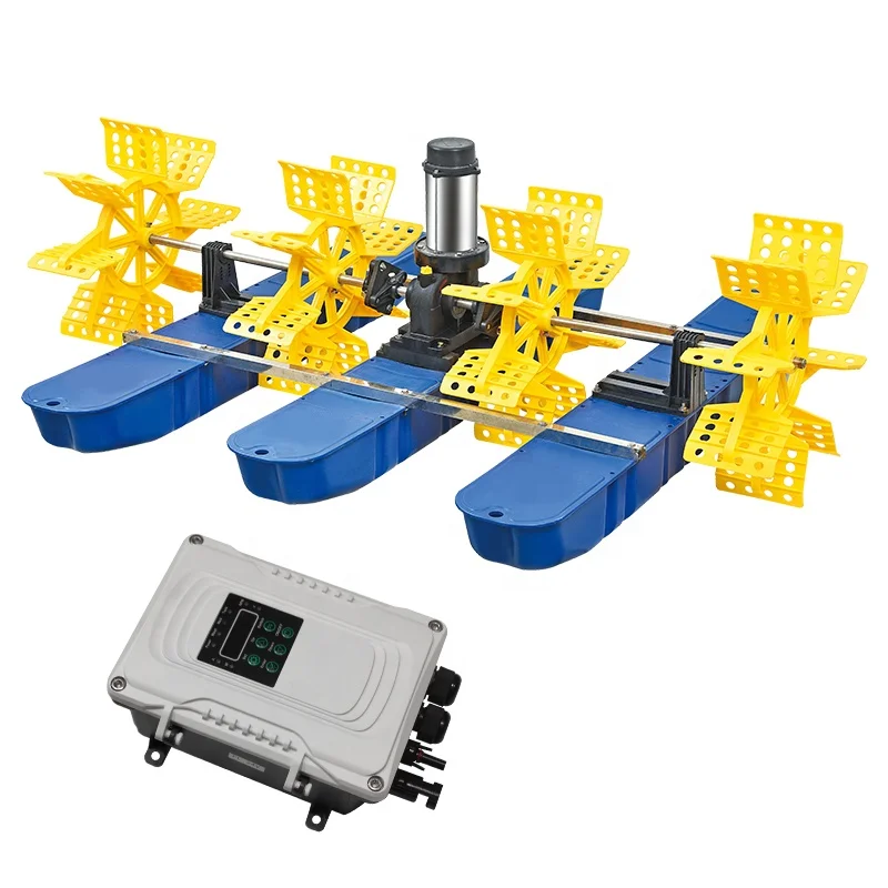 famous manufacturer 48v 750w floating solar paddle wheel pond aerator and fish pond solar aerators made in china