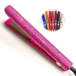 Wholesale Rhinestone Diamond Flat Iron Set Irons Wide Plate Bling Ceramic Comb And Hair Straightener Sets With Hot Hair Tools