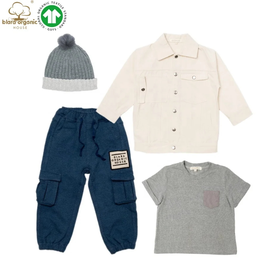 Recycle Fashion Organic Cotton Boy Half Sleeve T-shirts Kids Summer Embroidery Clothes