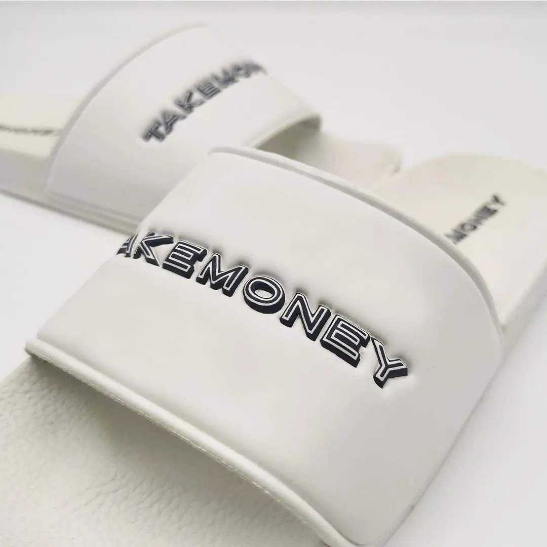 Chenyu PVC logo mens slippers outdoor street wear sleepers slides for men, OEM logo unisex sandals flat shoes slipper