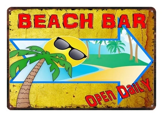 Wholesale Custom Tin Signs Tiki Bar Metal Vintage Plates Wall Posters for Bar Pub Decoration