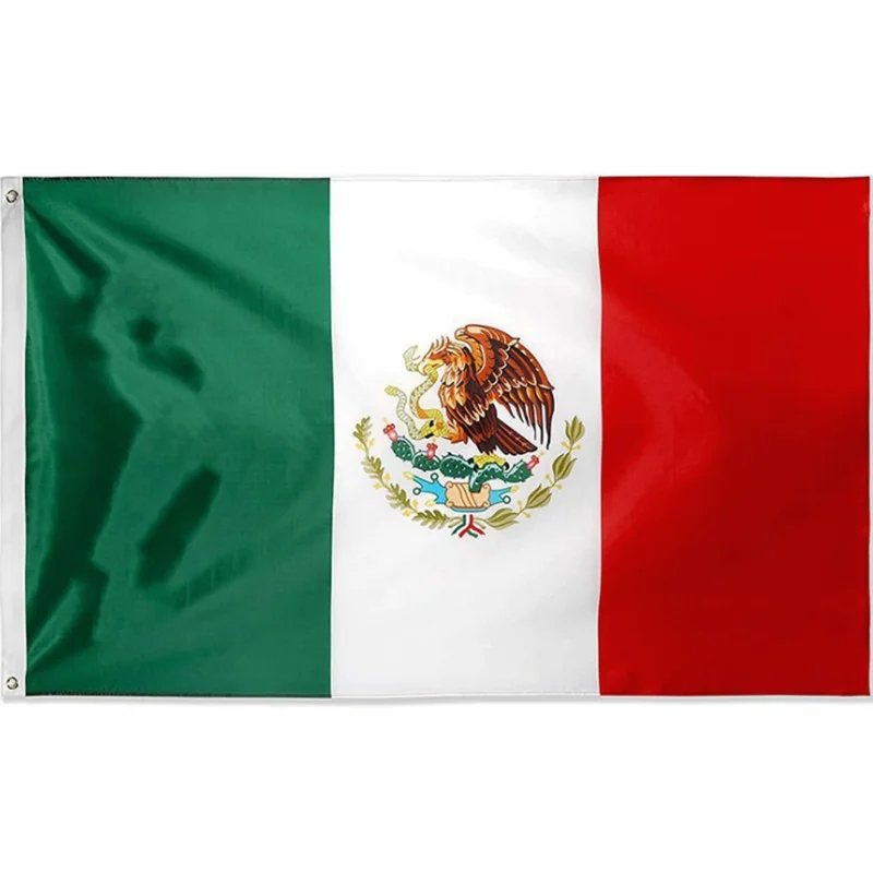 Mexico Flag 3x5 Ft Outdoor - Vivid Color Fade Proof Polyester Mexican MX National Flags with 2 Brass Grommets (Mexico Flag)
