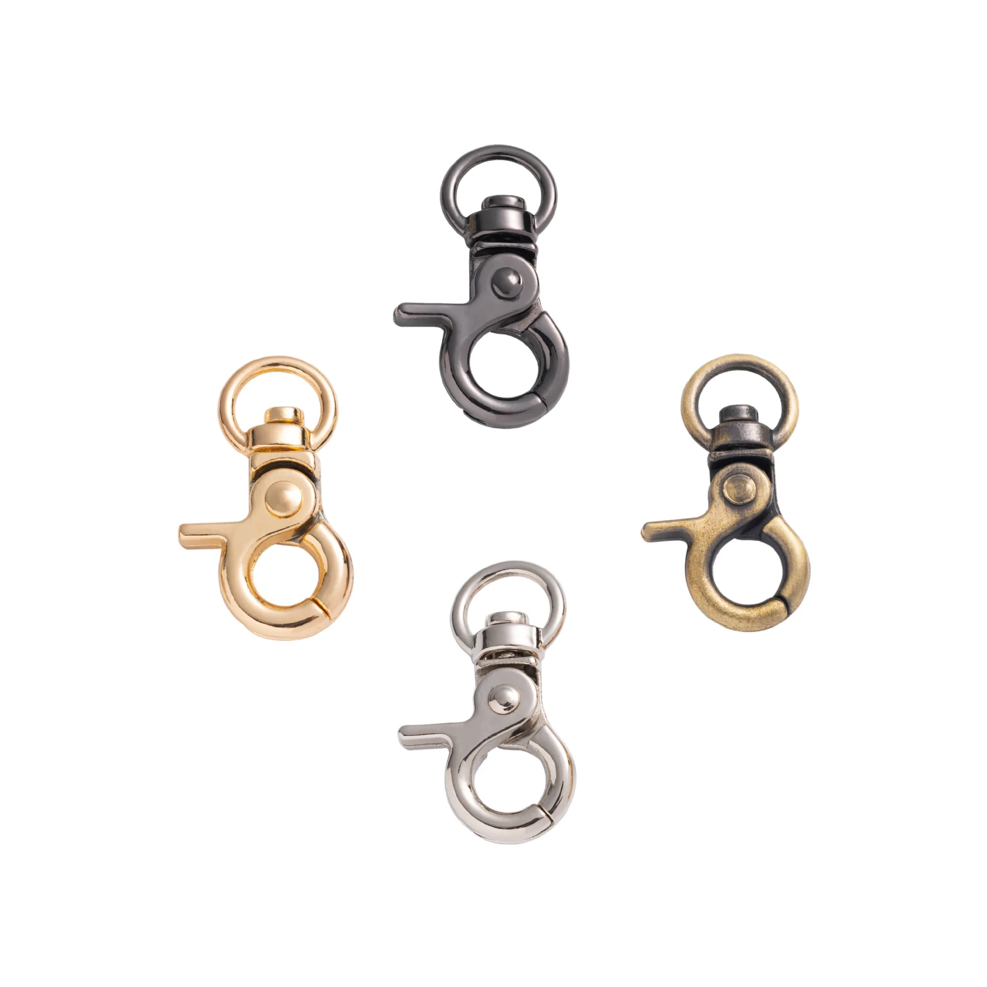Metal Snap Hook Zinc Alloy Key Ring Buckle Spring Swivel Clasps Buckle for Sale