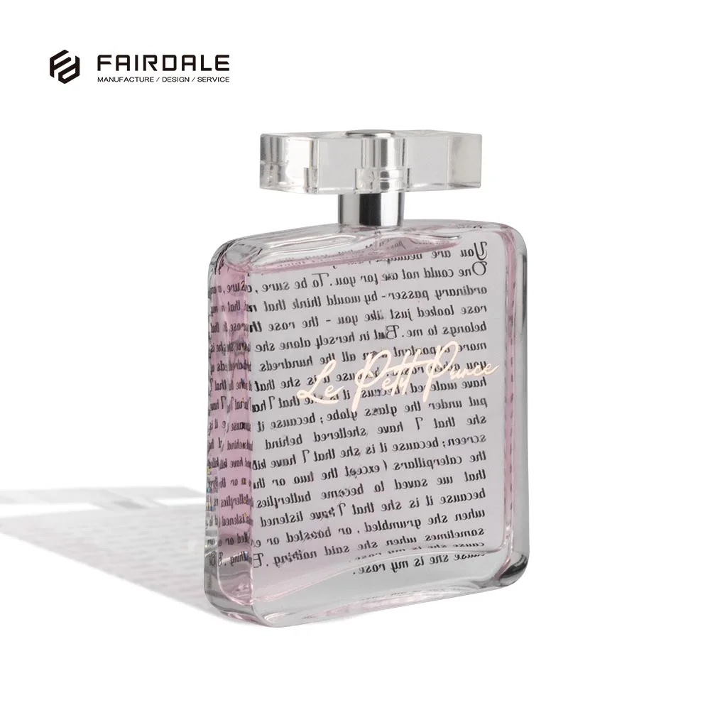 Custom Design Glass Bottle Spray Pump Square Perfume Glass Bottle 100ml