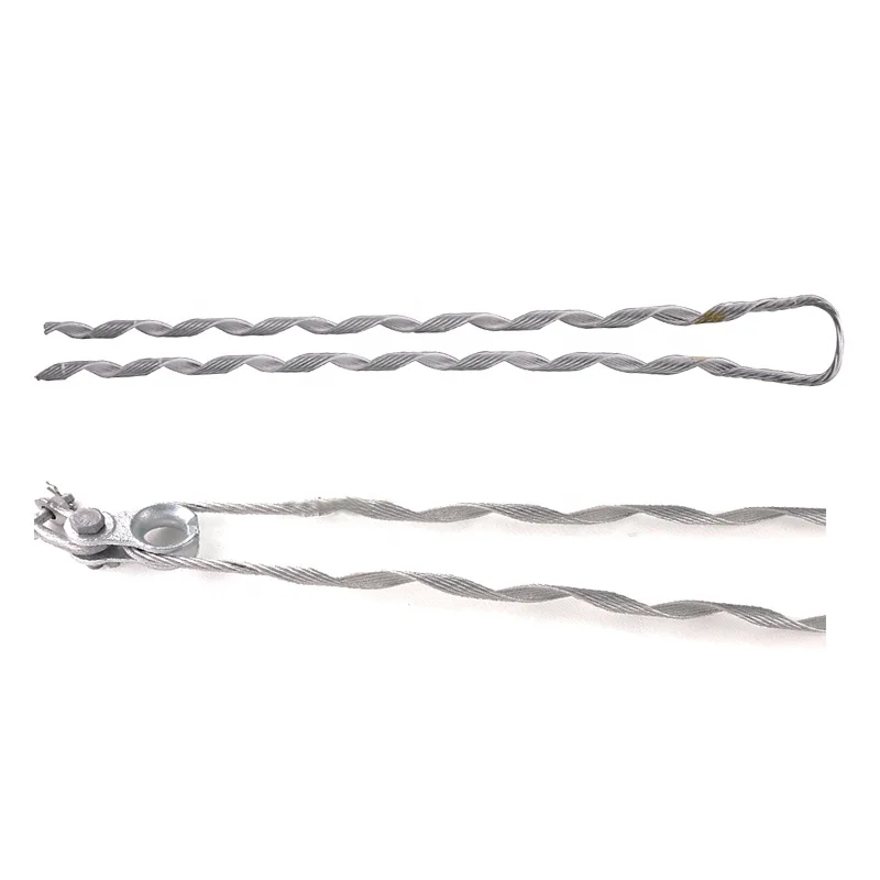 Wholesale 1/7 galvanized steel wire 50mm line supporting Preformed armor rods Guy Grip Dead End for ADSS / OPGW