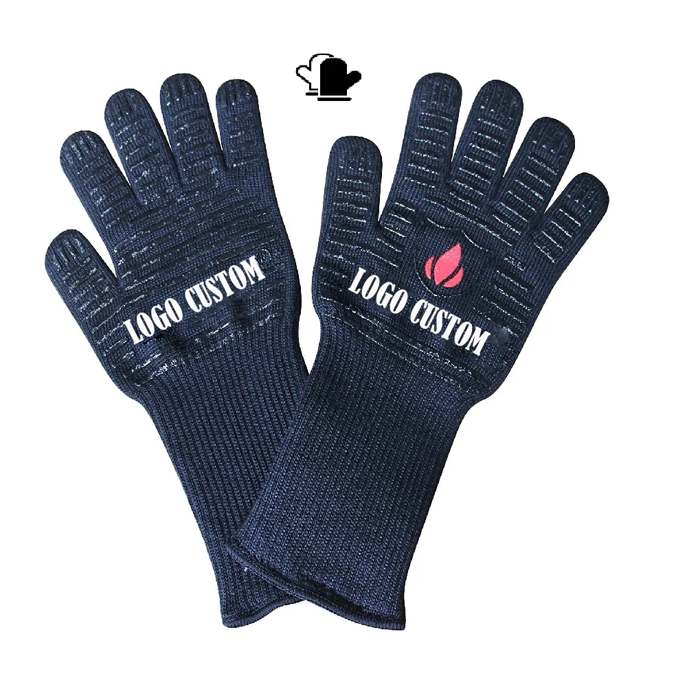 One Size Free Sample Household Kitchen Heat Resistant Grill Microwave Cooking Mitts BBQ Barbecue Silicone Oven Gloves