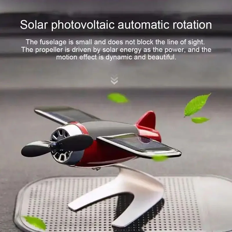 Creative Solar Airplane Car Dashboard Decoration Car Essential Oil Diffuser Fragrance Aromatherapy Diffuser Desk Ornaments