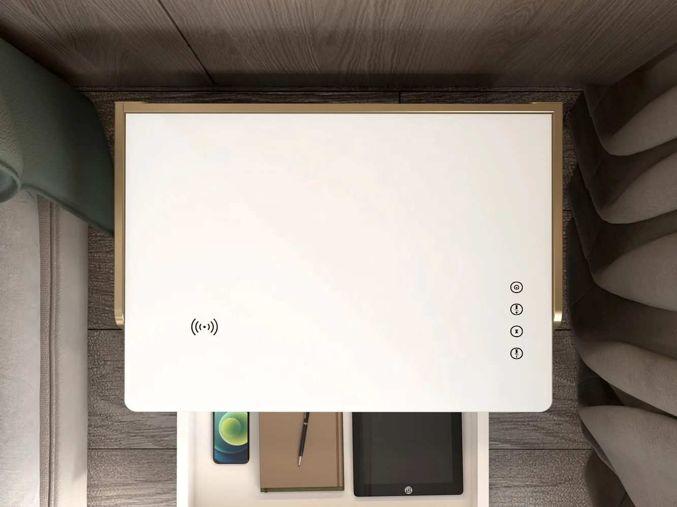 Modern Design Smart Home Furniture For Living Room With wireless charger smart bedside Table smart cabinet