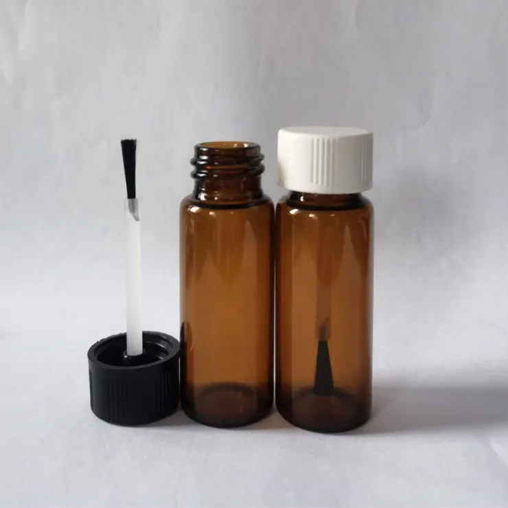 15ml 0.5OZ Amber Glass Empty Foot Care Nail Fungus Treatment Bottle Nail Gel Bottle With Bakelite Cover Glass Penicillin bottles