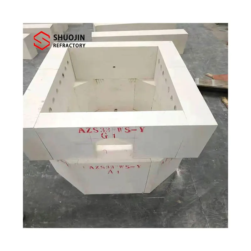 Zirconia Corundum Brick Azs-33# Azs-36# Azs-41 Fused Azs Brick Wear Resistance Refractory Brick