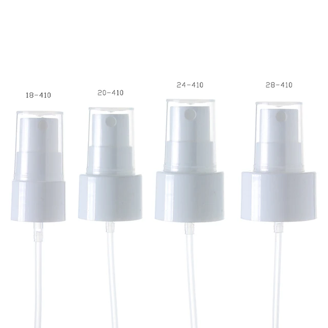18/410 20/410 White Smooth Surface Plastic Sprayer Pump, 24mm 28mm Metal-free Perfume Sprayer Fine Mist Dispenser Pumps