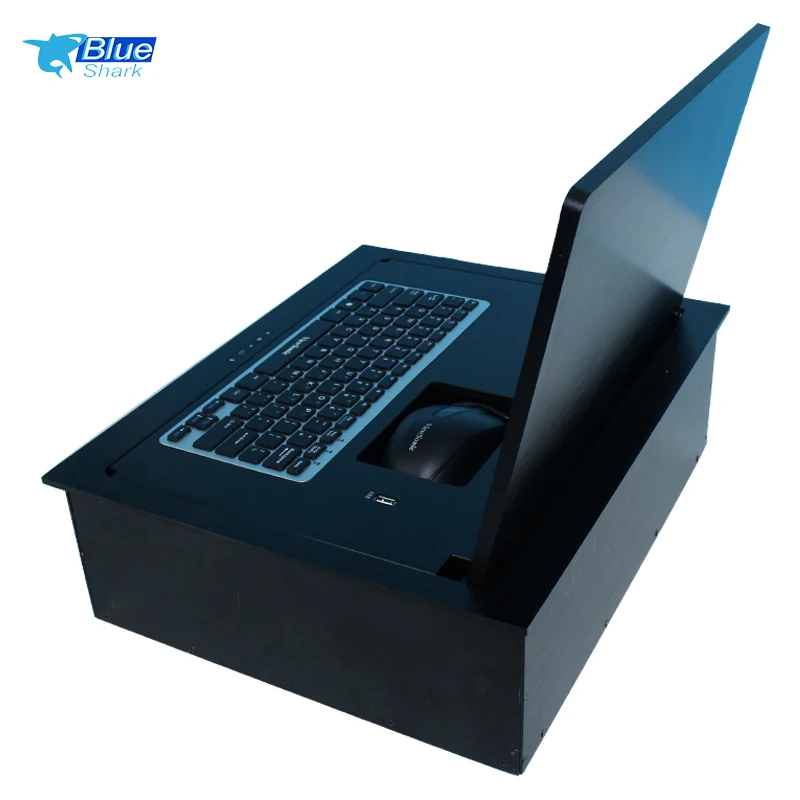 desk hidden pop up lcd monitor lift mechanism LCD flipper for conference table