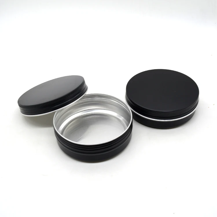 Low MOQ Factory price 100 ml Black Color Custom Aluminum Jar Candle Tin