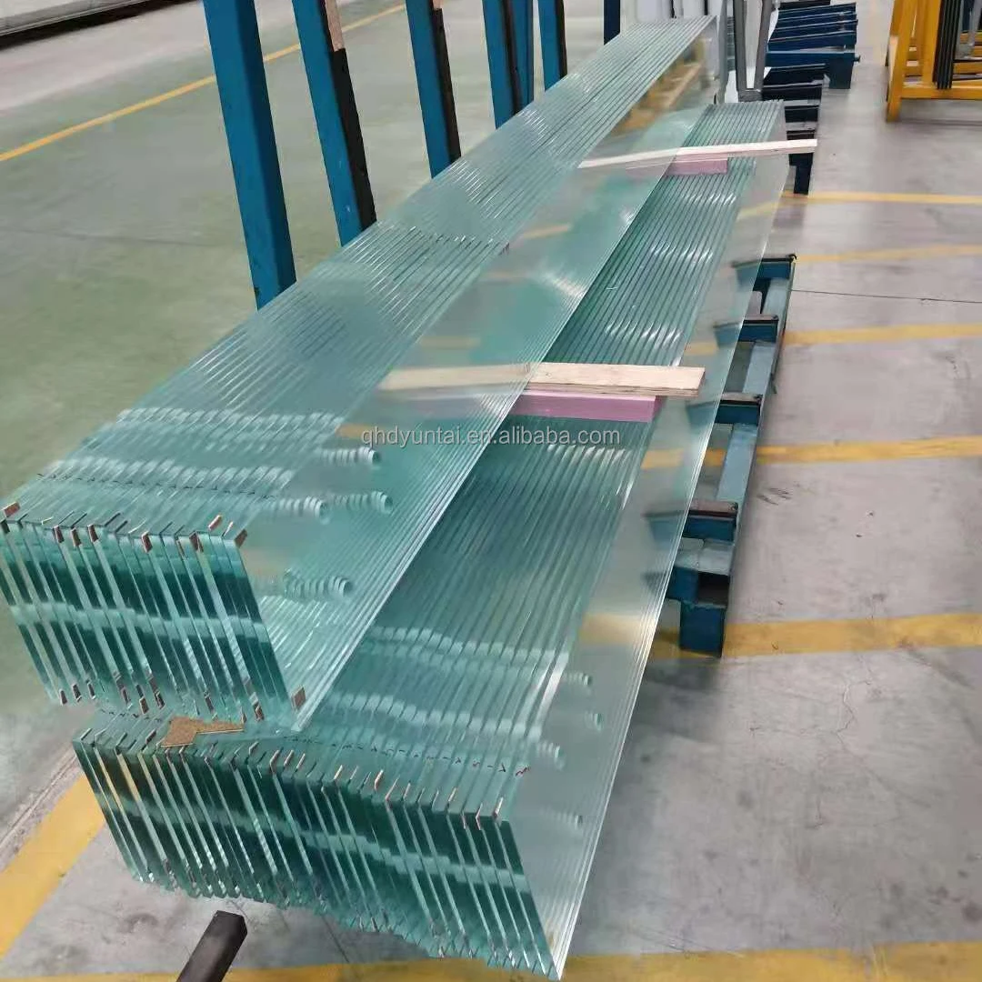 Jumbo Size large panel 6+6 8+8 12mm 16mm clear tempered glass laminated glass with holes for tennis court