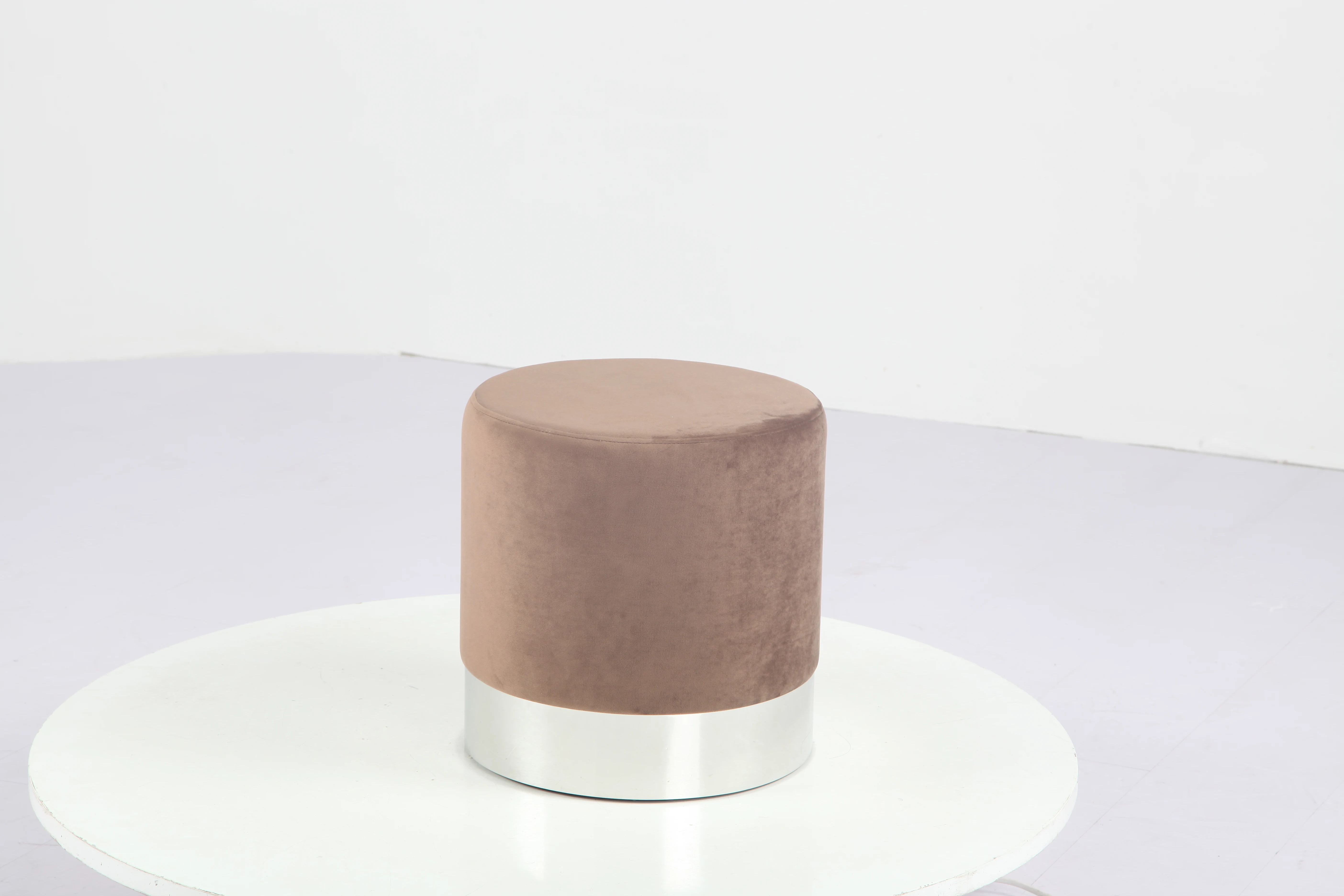 CN Saddle Brown Ottoman Leather Stool Environment Friendly Chairs