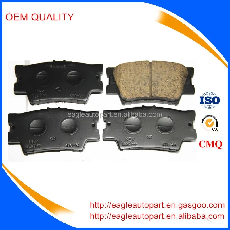 Желтые керамические тормозные колодки 04465-33180 для Toyota Camri Lexus ES200