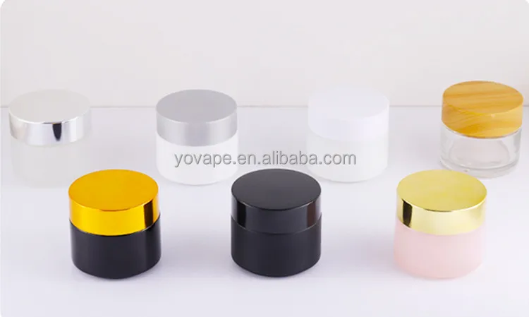 Exclusive airtight round lid container 5g 10g 15g 20g 30g 50g 100g 5 30 g 50 ml matte black cosmetic cream glass jar storage