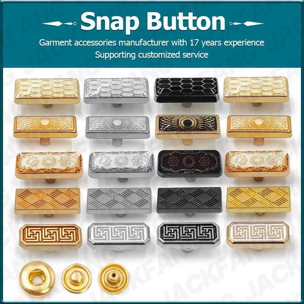 OEM kurta cloth Zinc alloy custom logo men shirt arabic press button metal thobe snap muslim abaya dress button for clothes