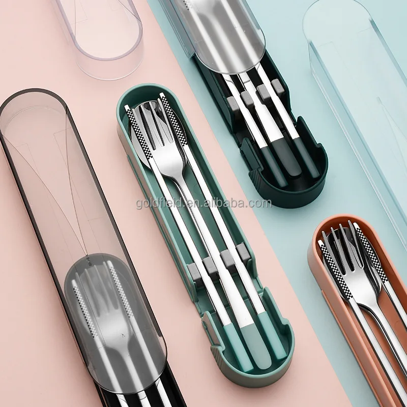 2023  Hot Sale Wholesale Luxury Chopsticks Spoon Travel Camping Reusable Cutlery Set