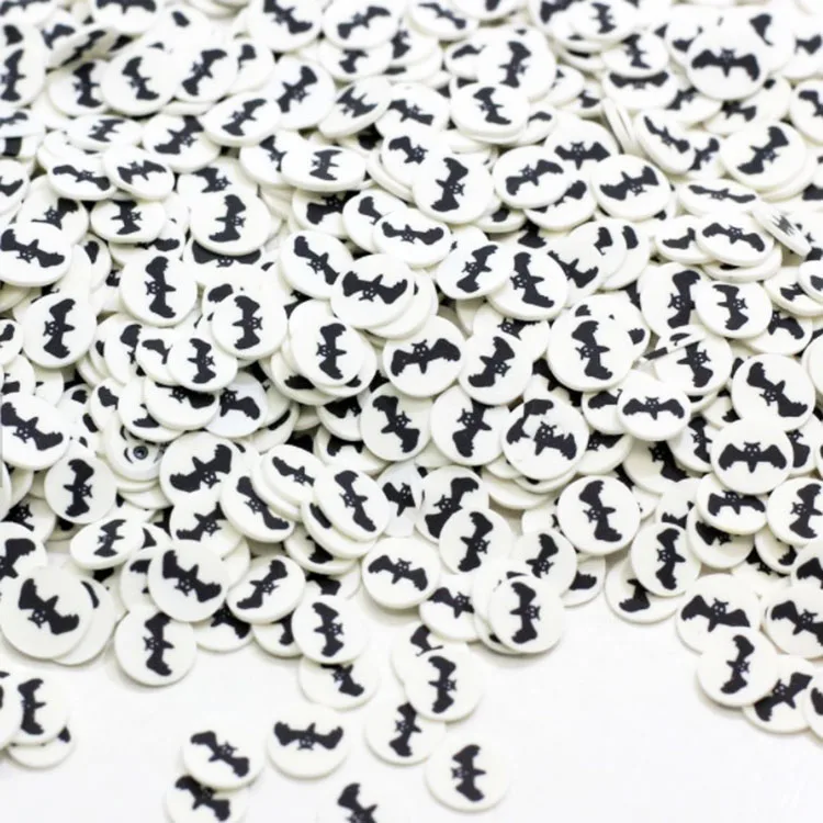 
Halloween polymer clay slice cat and bat slime accessories for DIY nail decoration slime 