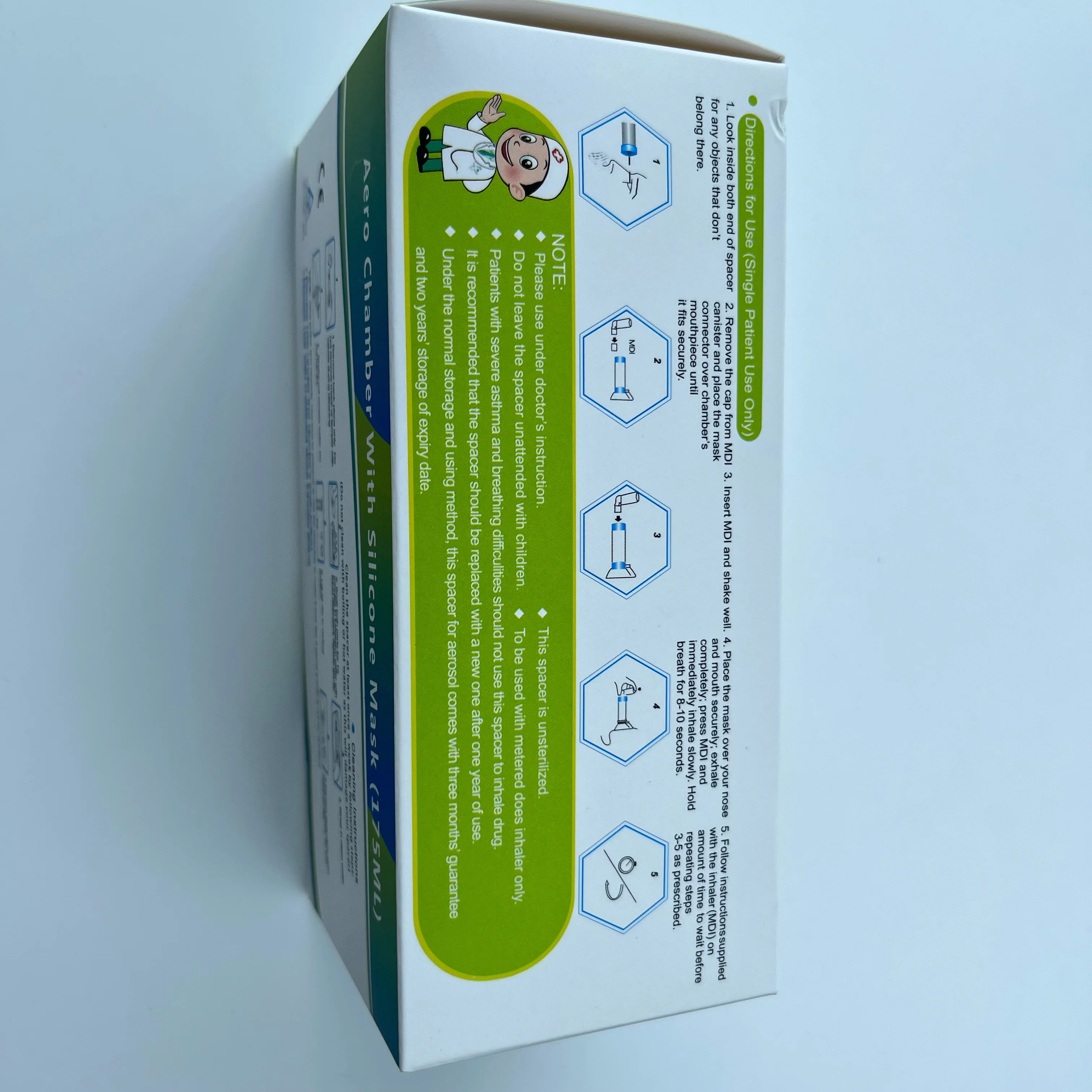 Spacer device for inhaler spacer with Medical Dose Mdi Spacer Aerochamber for Asthma Therapy