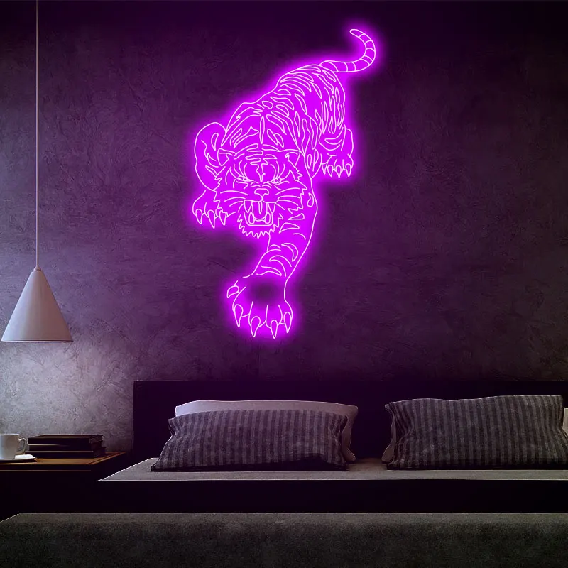 Fashion tiger down the mountain battery power neon lights night lights LED neon Party Decoration