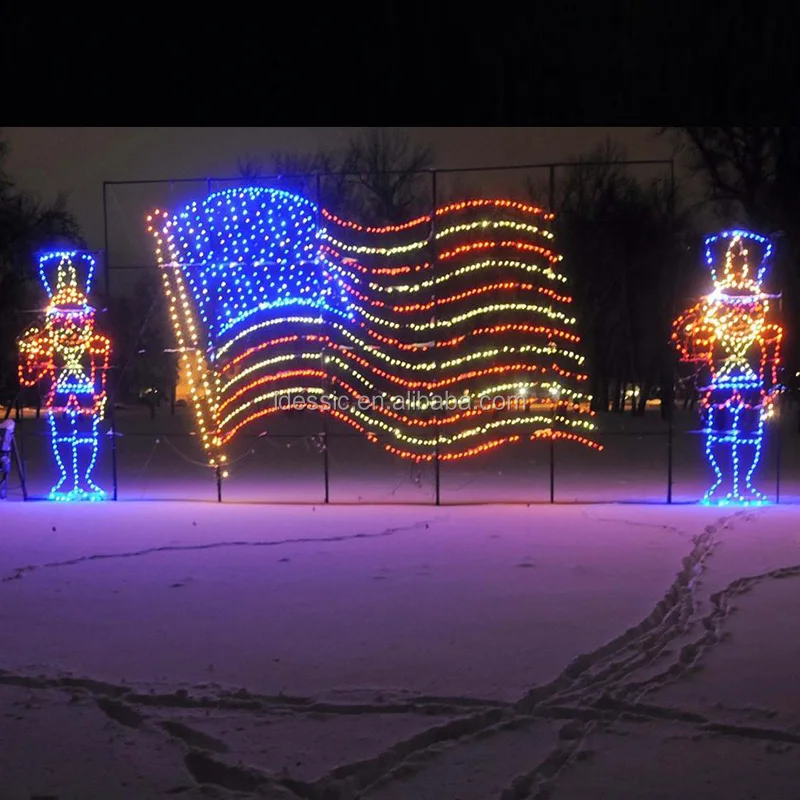 LED rope light motif Union Jack tinsel flag for Christmas decoration light displays