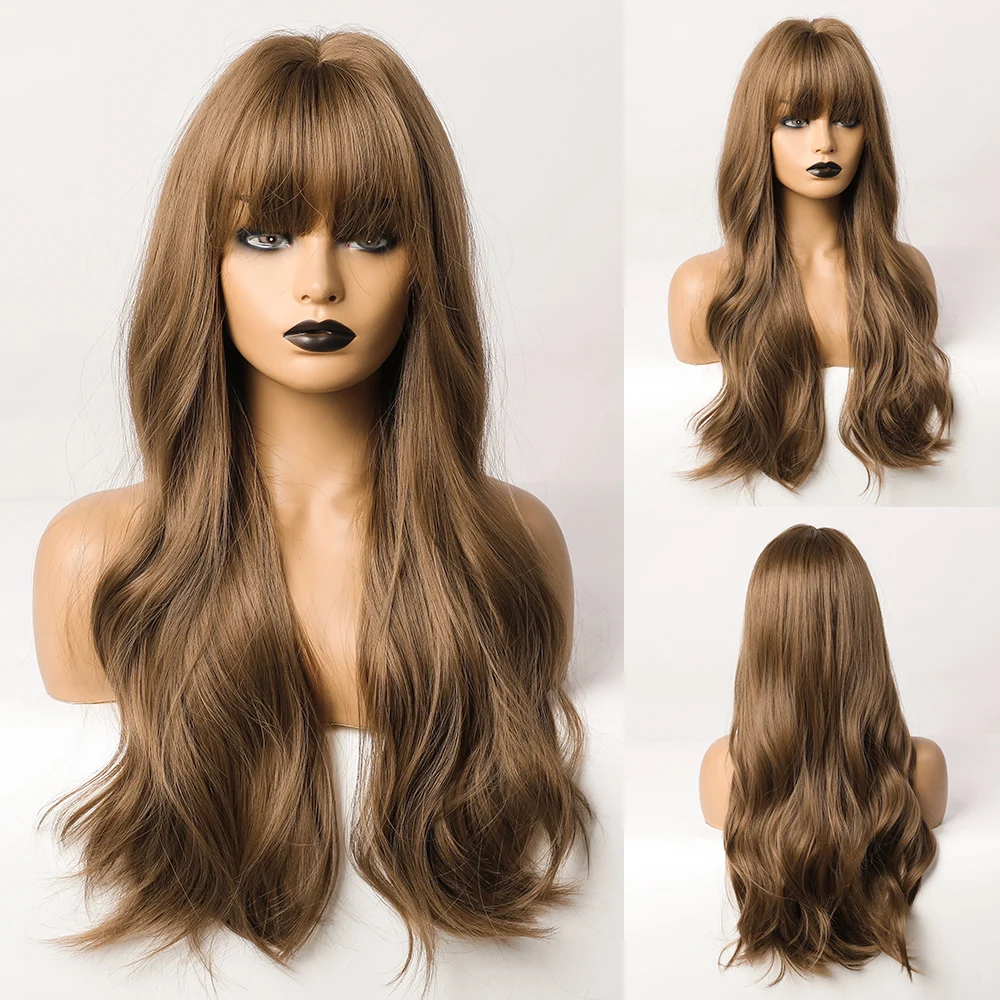 2024  long wave futura  synthetic wig with  bangs  purple  cosplay synthetic Wigs