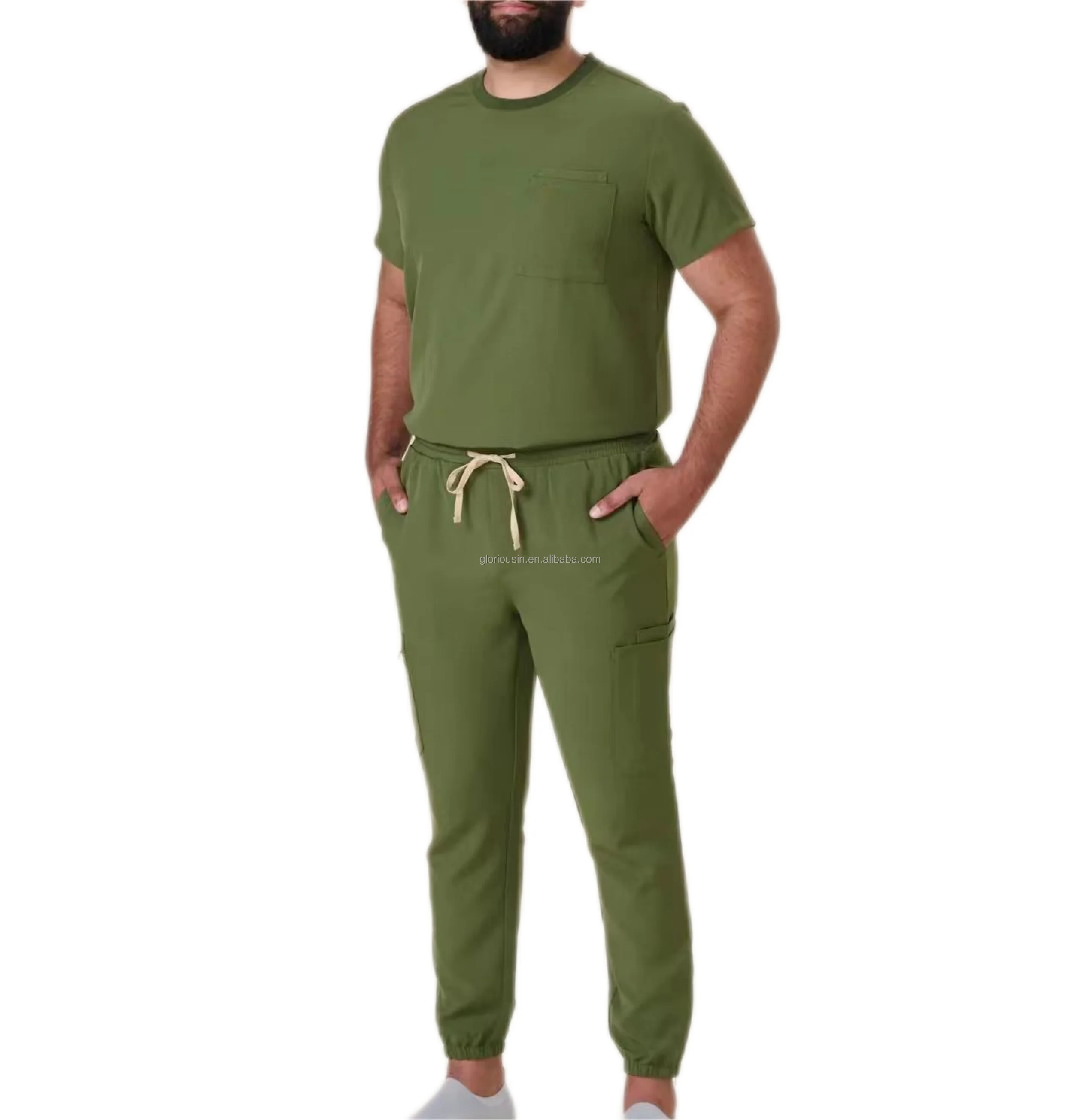 GloriousIn male scrubs 2023 medical female jockey uniforms bouffant hat medical xxs stretch nice wholesale xxs luxury