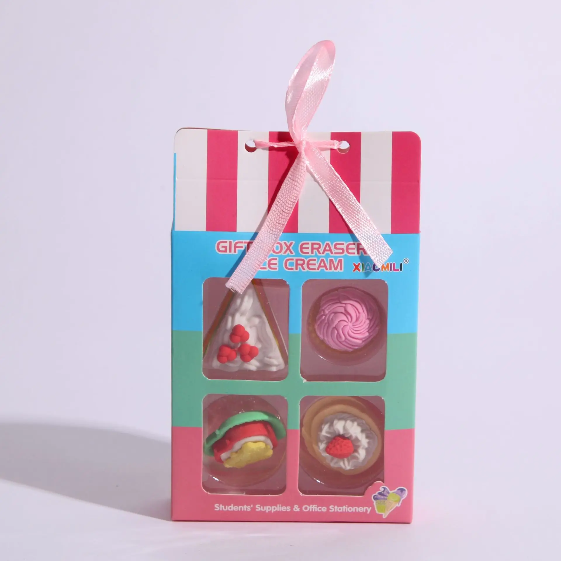 Cute Ice cream Doughnut Shape Eraser Set Mini 3D eraser gift for Kindergarten Primary School Stationery