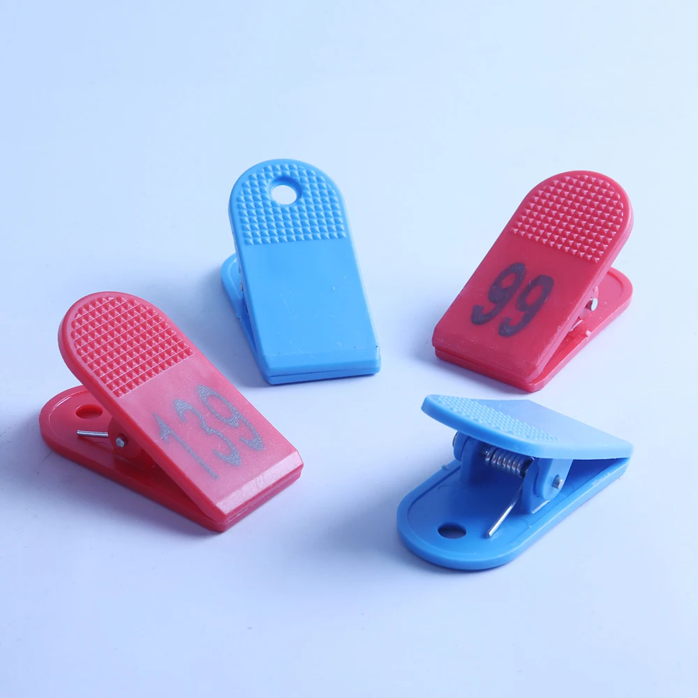 Custom Any Logo Binder Clips Red And Blue Square Plastic Spring Clips For Cartoon Paper Book Clip