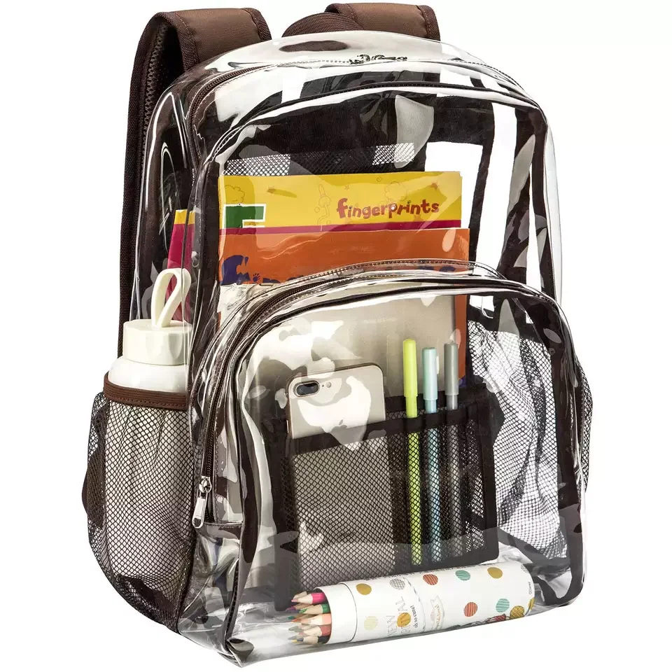 2021 оптовая продажа сверхпрочный прозрачный рюкзак из ПВХ детский школьный модный для