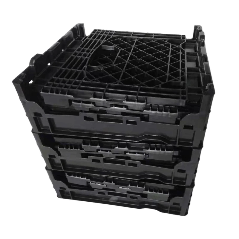 stacking 26 Quart supplier  Plastic Bottles Crate Storage Box Foldable Box For Milk Collapsible Crate