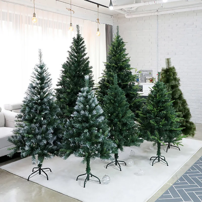 Xmas PE & PVC Mixed Snow Artificial Christmas Tree Large White Christmas Tree Snowflakes Ornaments Home Use PET Material