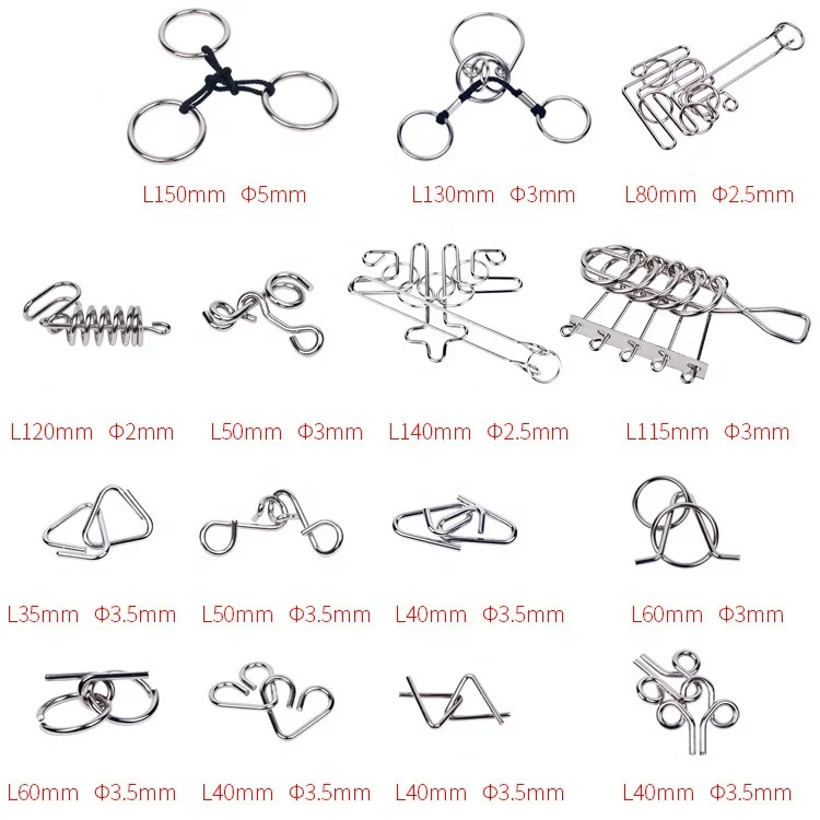 Nine links unlock alloy 30pcs/box Intellectual lock educational toys