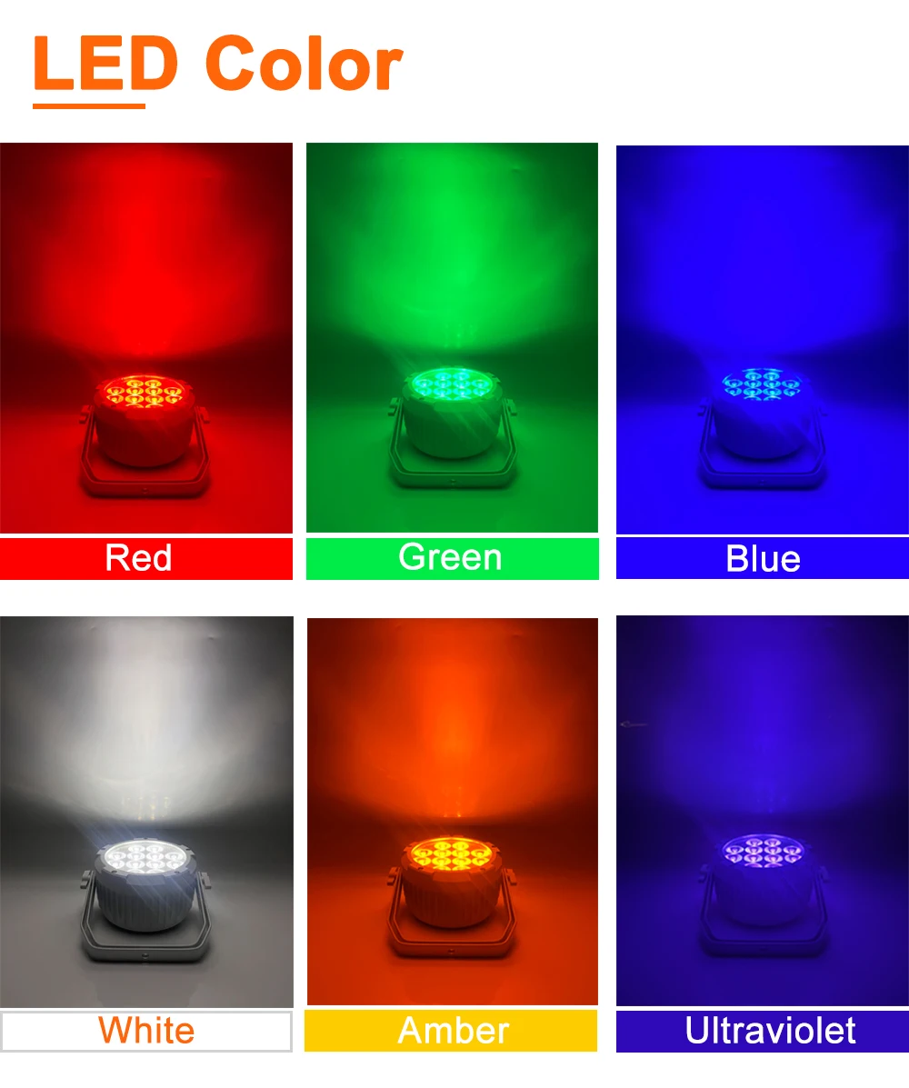 Waterproof IP65 12x18W RGBWAUV 6 in 1 stage rechargeable battery powered wireless wifi DMX par uplight can LED battery par light