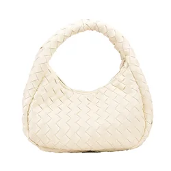 2022 New Half Moon Trendy Mini Tote Bag Handmade Woven Luxury Designer Bag Lady Fashion Purse Handbag