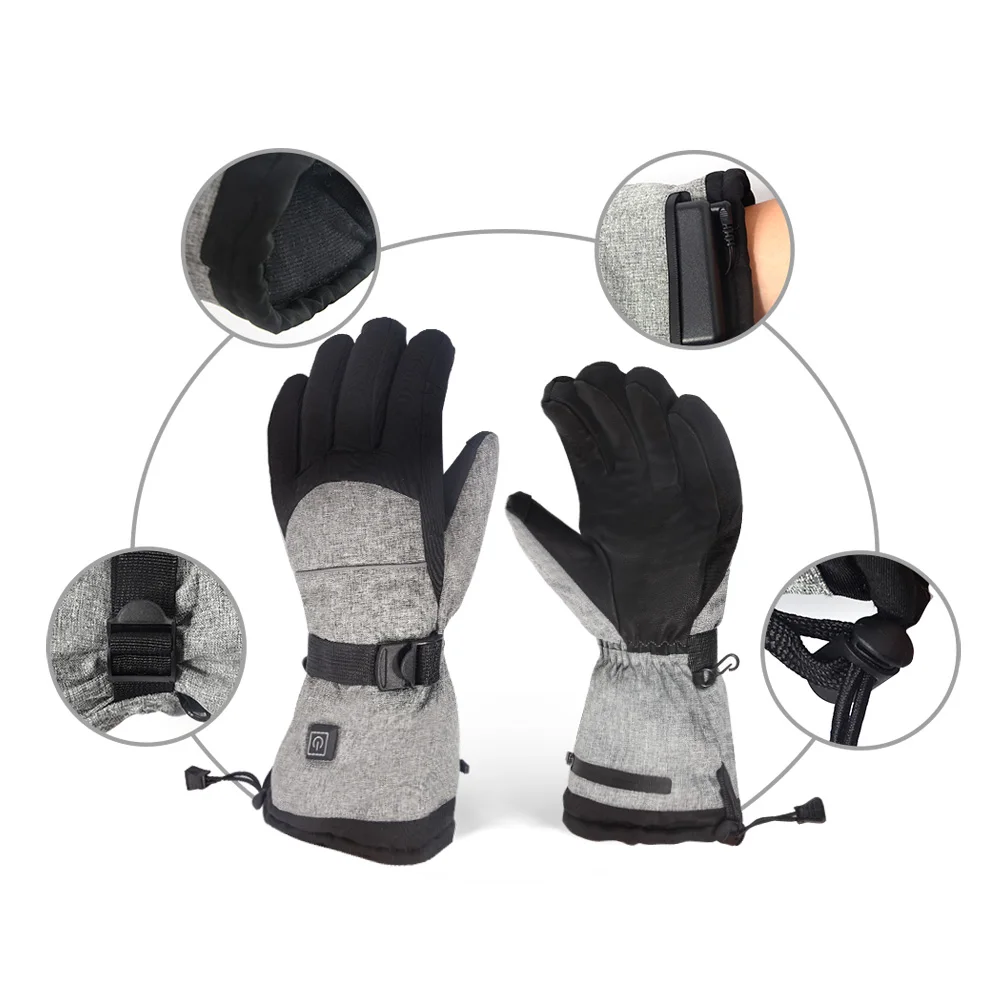3,7 В 5000 мАч сенсорный экран электрическое отопление согревающие литиевые батареи лыжные перчатки с подогревом