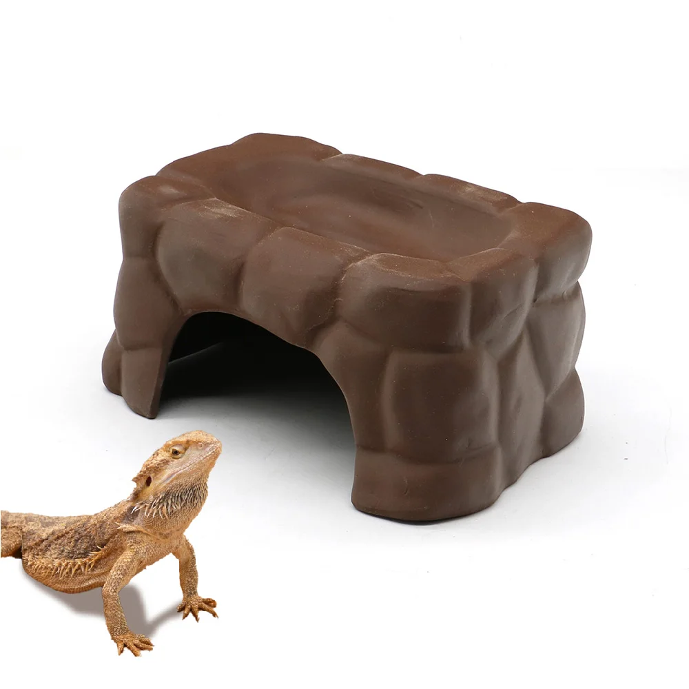 Reptile Tank Accessories Hideouts Cave Habitat Decor, Aquarium Accessories for Bearded Dragon
