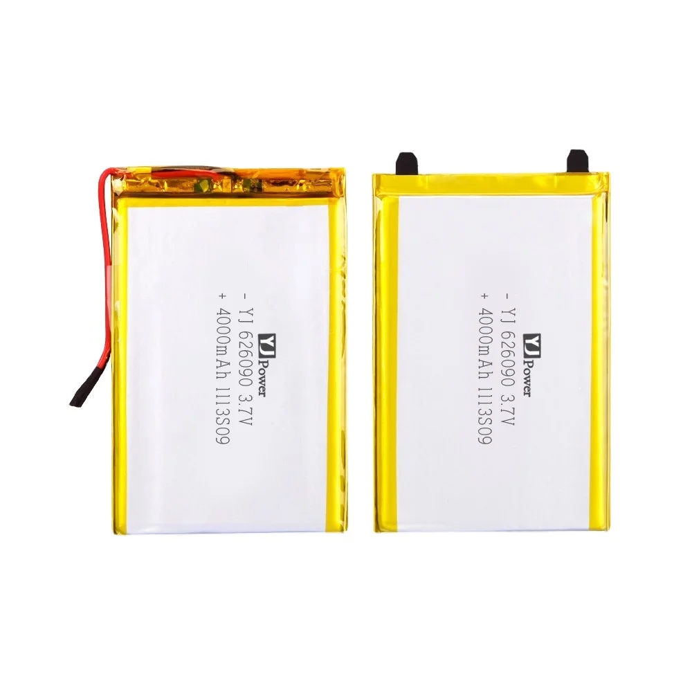 3.7V Lithium Polymer Battery 4000mAh 606090 Rechargeable 5V Li-po Battery with PCB and Connector