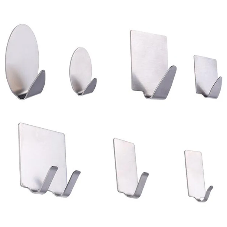 
Different 304 Stainless Steel Free Hand Free Punch Kitchen Bathroom Wall Hanging Accessories Small Metal Hooks 