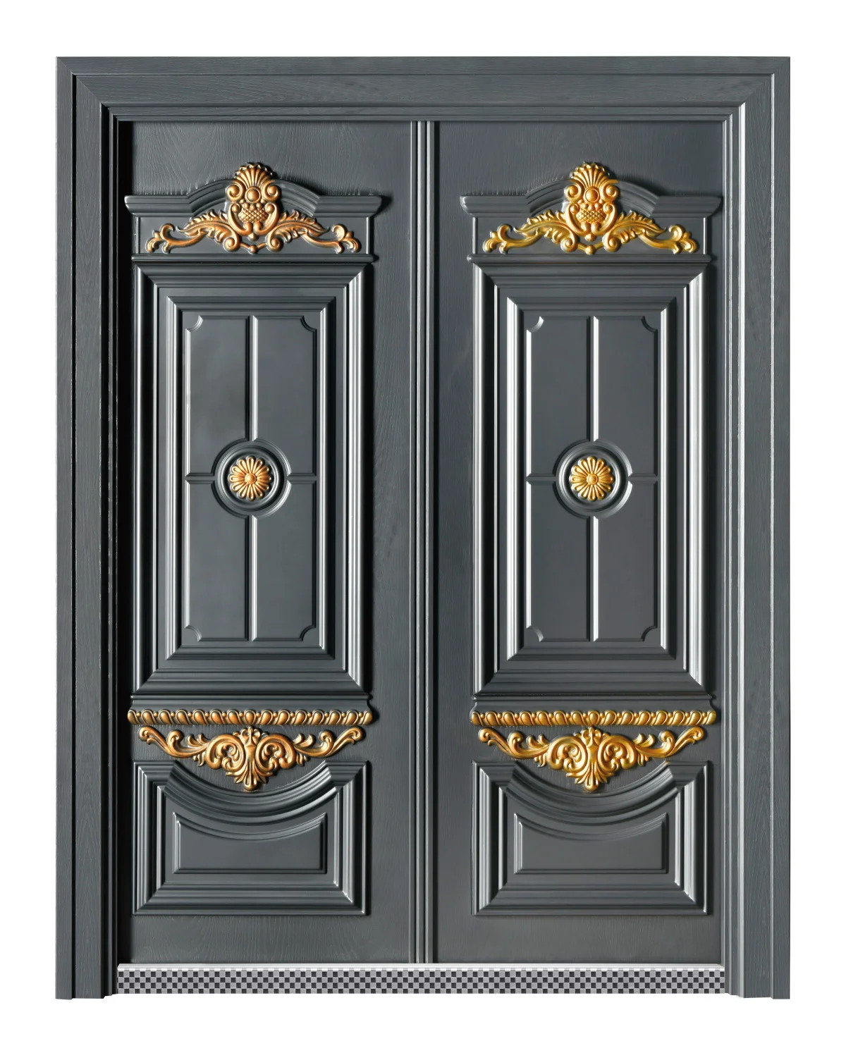 Bowdeu Factory Luxury design China Top Manufacturer zinc alloy imitate cast aluminum door alloy safety door for sale