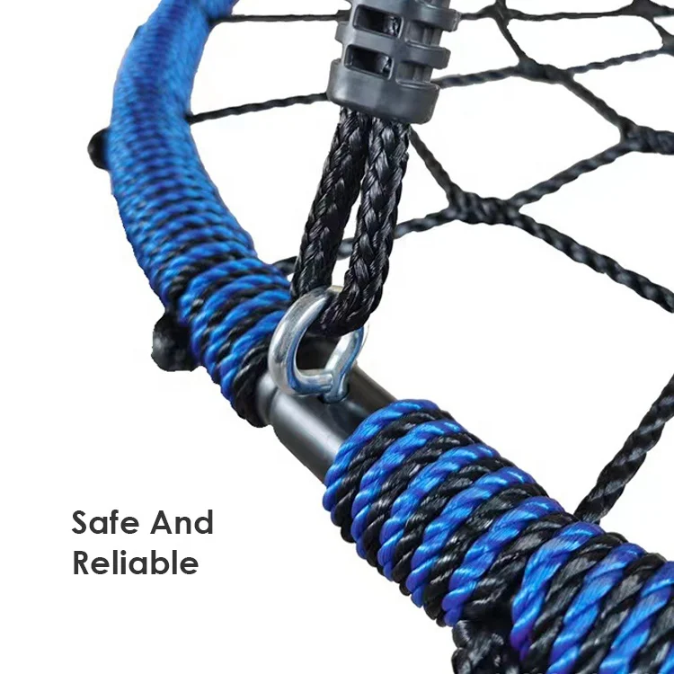 ZHOYA SPORT Spider Web Tree Swing 900D Oxford Platform Swing for Kids Backyard Round Flying Swing with Hanging Ropes Straps