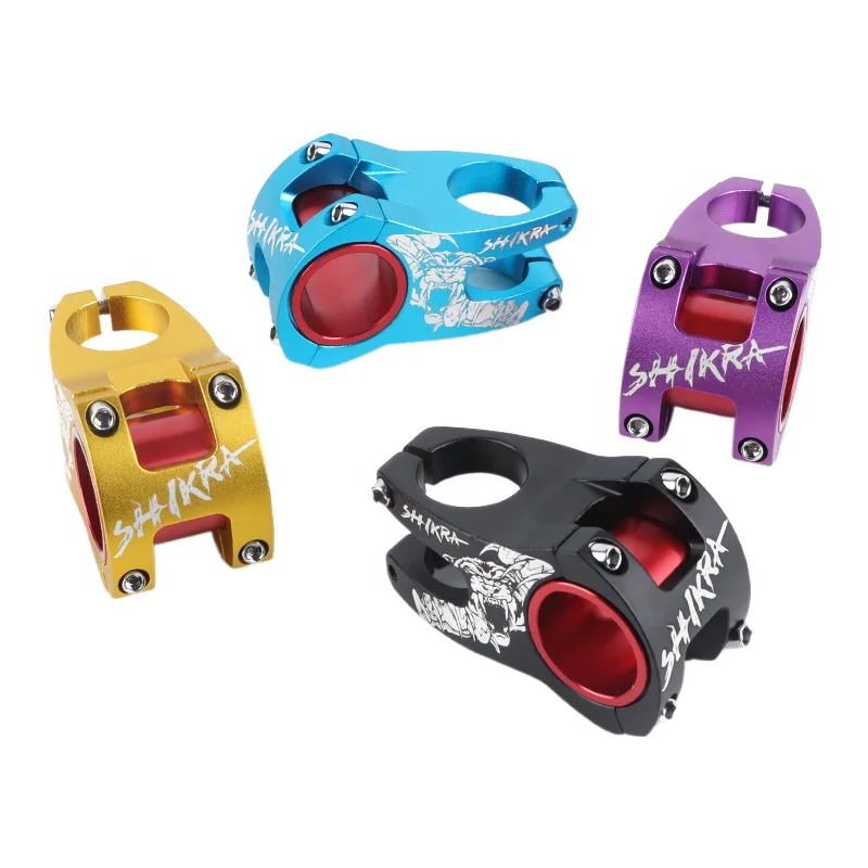 SHIKRA 6061 Aluminum Alloy Bike Stems 31.8mm 35mm 50mm Fixed Short Handle Bar Stem for Road Bicycle BMX Bicycle Accessories