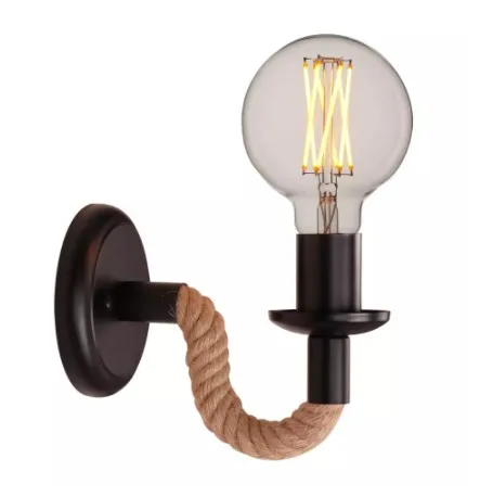 Vintage Wall Sconces Lighting Rustic Fixture Indoor lamp Holder Hemp Rope Industrial Wall Lamps for Bar Porch Garden Garage Home