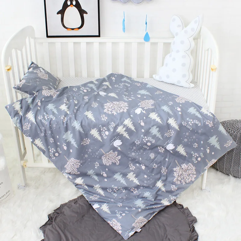 China high quality 100% cotton organic 3 pcs adult baby cot bed set crib bedding set