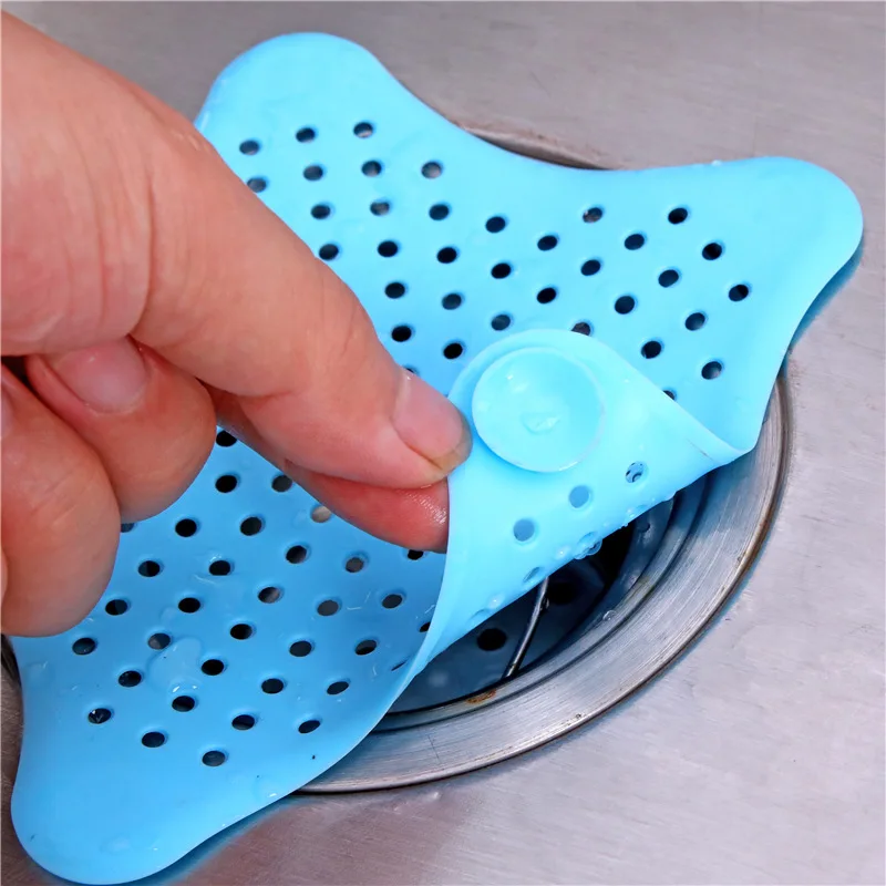 Five-pointed star starfish shape coaster cup mat silicone kitchen sink anti-clogging floor drain bathroom filter