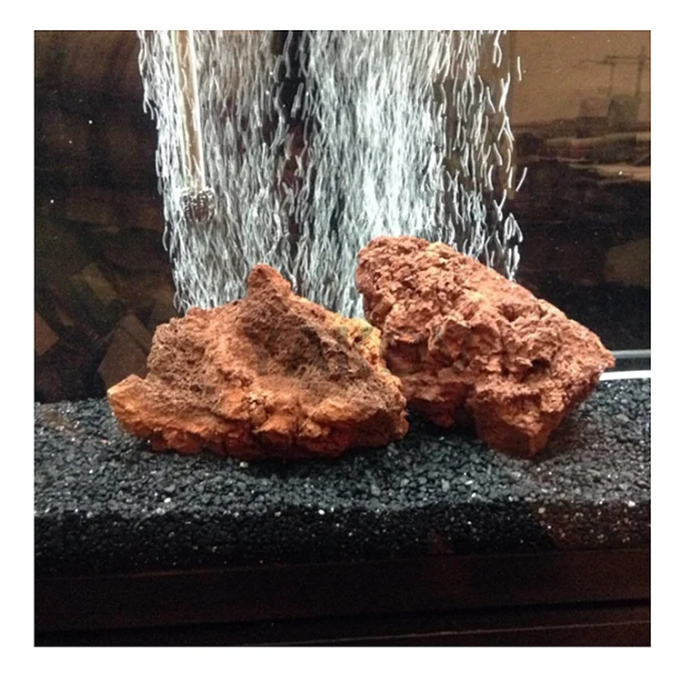 factory price 5-30cm aquarium red lava rocks