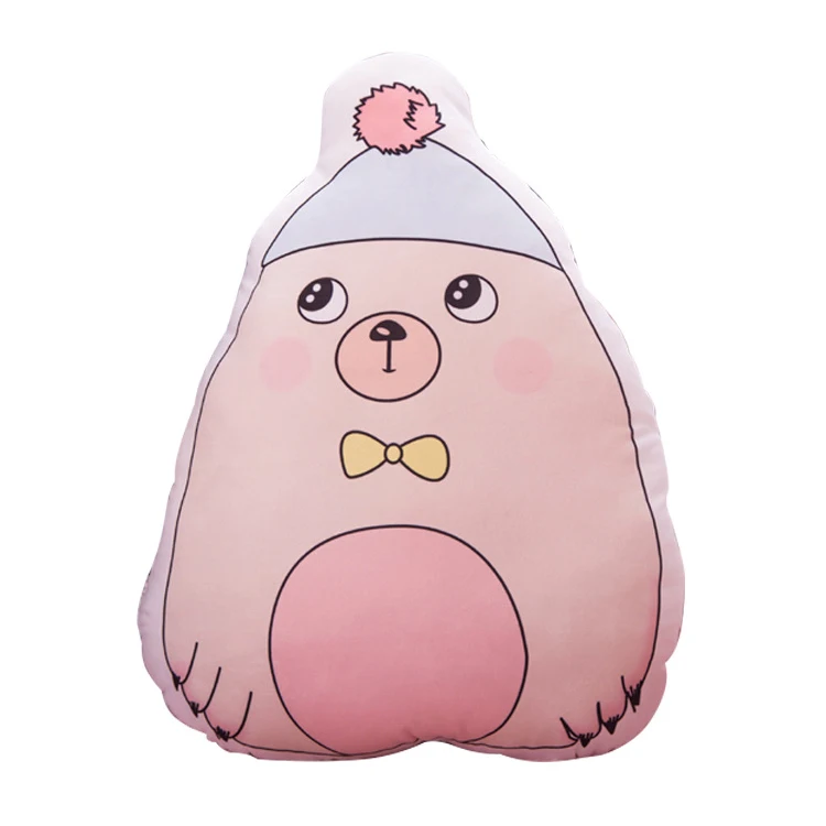 Custom cartoon 3D printed panda pattern pillow cotton stuffed horse snake animal shape plush toy children sleeping pillow